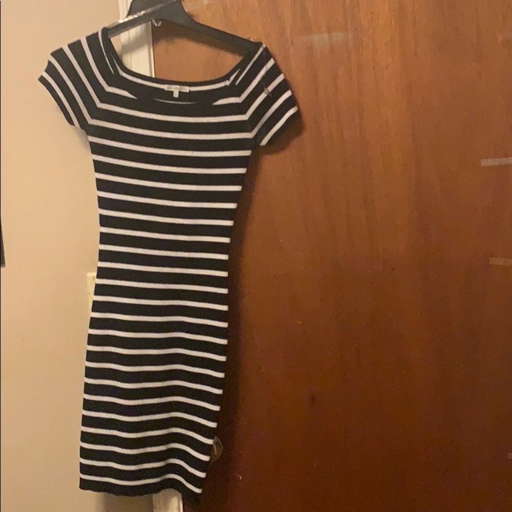 black and white ribbed dress !